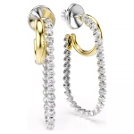 Hyperbola earrings, Round cut, White, Mixed metal finish